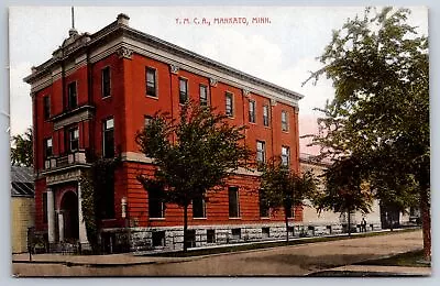Mankato Minnesota~YMCA Building~Man On Sidewalk~c1910 Postcard • $12