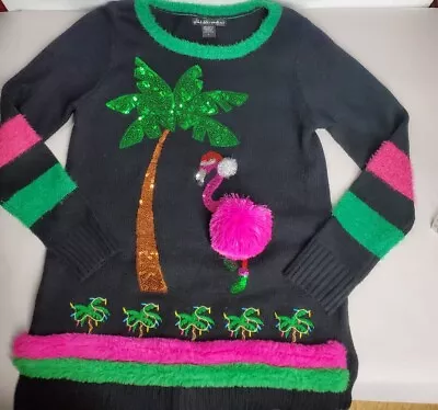 United States Sweaters Christmas Sweater-pink Flamingo -size S Ugly Sweater! • £23.35