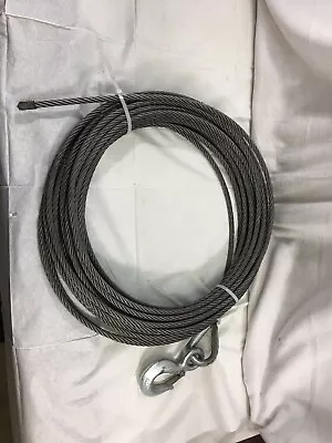 1/2  X 100' Wire Rope Steel Winch Cable With Locking Non-Swivel Hook • $149.99