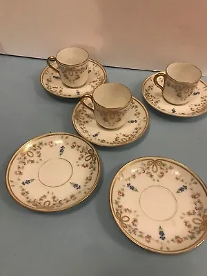 T&V 5920  Limoge France Antigue Three Cup Five Plate Small Tea Set / AD#428 • $49.99