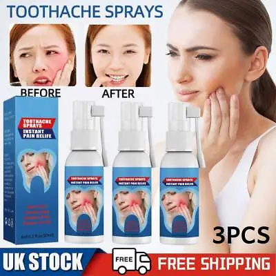 £8.99 • Buy 3x Toothache Spray Instant Pain Relief Oral Care Effective Dental Treatment
