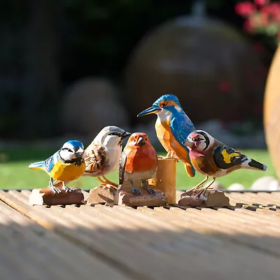 £16.99 • Buy Small Hand Carved Bird Ornament Home Garden Decoration Figure Figurine Statue