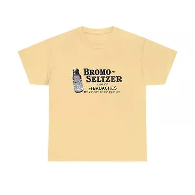 Retro Vintage Drug Culture Tee Bromo Seltzer Yellow NWT S-5XL • $23.91