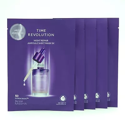 MISSHA Time Revolution Night Repair Ampoule Sheet Mask 5X 40g X 5pcs K-Beauty • $23.98