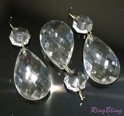 3 X Replacement Chandelier Crystal Pear Drops Pendeloques Chandelier Spare Parts • £4.99