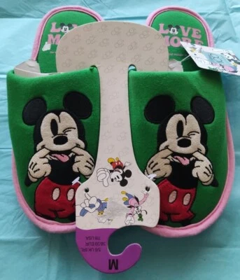£14.99 • Buy Disney Mickey Mouse 100th Year Celebrating Disney  Ladies Slippers Size Medium 