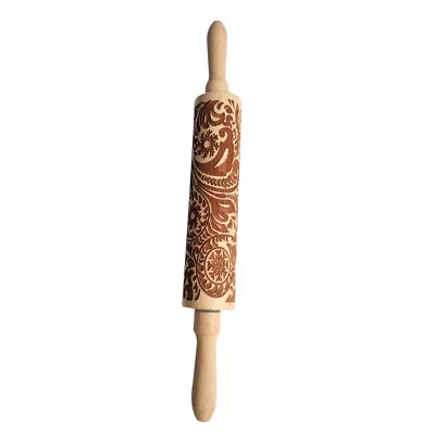  Wood Christmas Rolling Pin Cake Embossing Tools Non Stick Pastry • £12.65