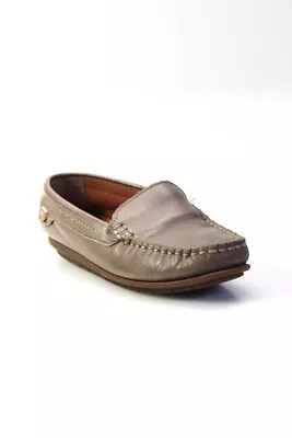 Venettini Boys Leather Almond Toe Melvin Moccasins Shoes Gray Size 10US 27EU • $52.45