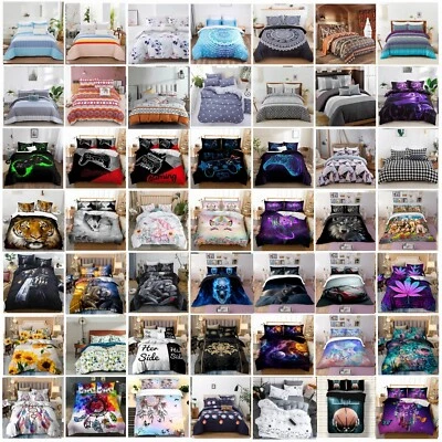 $25.12 • Buy New Soft Quilt Doona Duvet Cover Bed Set Single Double Queen Super King Size