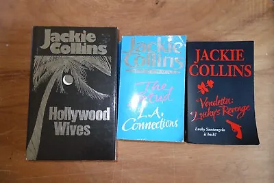 Jackie Collins Hollywood Wives 1st Edition Hback & Stud La Connections Vendetta • £8.95