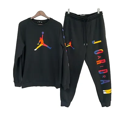 Nike Air Jordan Sport Dna Jumpman Spell Out Sweatshirt & Joggers Set Sz S/m* • $99.99