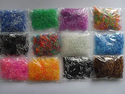 19 VARIATIONS X250 Poly Rubber Braiding Plaits Hair Elastic Bands Small Clear • £1.59