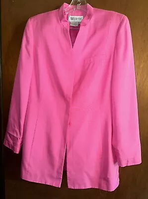 Vintage WORTH Brand PINK 100% Pure Silk Buttoned Jacket - Ladies Top SIZE 10 • $59.99