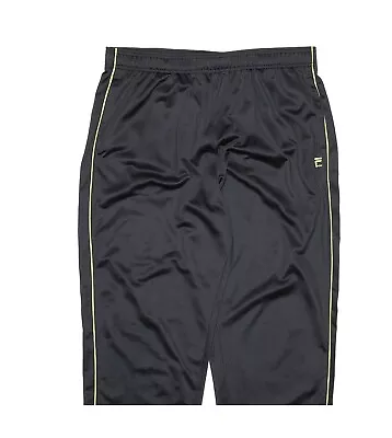 Men’s FILA Tracksuit Pants Trackies Black Shiny Size XL Scally Style Chav Lad  • £10