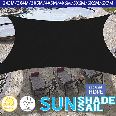 $115.59 • Buy Shade Sail Shade Cloth Grey Gray Sun Triangle Square Rectangle Heavy Duty Shades