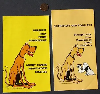 1979-1981 Great Dane Marmaduke Cartoon Dog TWO Illustrated Brochure Set VINTAGE- • $9.99