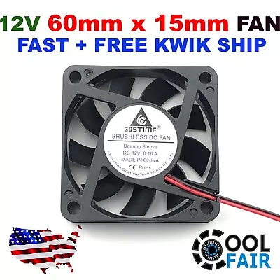 High Speed 12v 60mm 6015 60X15mm DC 2Pin Brushless Cooling Fan Exhaust IDE Fan  • $7.45