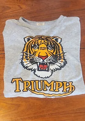 Lucky Brand TRIUMPH Motorcycles Sweatshirt Pullover Gray Tiger Mens XL • $45