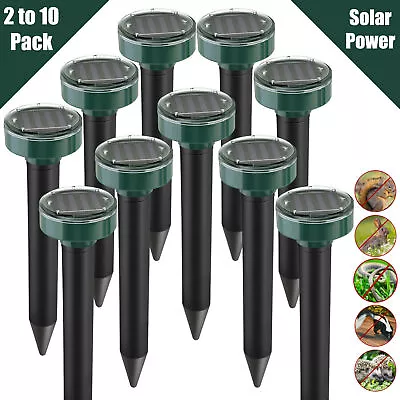 2/4/6/8/10x Solar Ultrasonic Animal Repellent Mole Skunk Deer Raccoon For Garden • $12.95