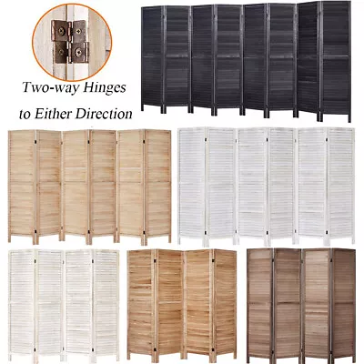 6 8 Panel Wood Room Divider Folding Privacy Screens Freestanding Space Seperater • $88.99