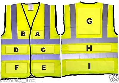 PERSONALISED Printed  Yellow HI VIS SAFETY VEST WAISTCOAT  Multi Position  • £8.71