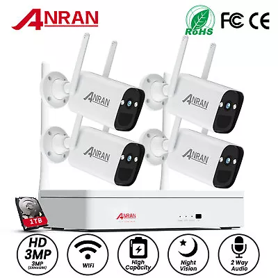 ANRAN Wifi Security Camera Battery Cam 8CH NVR System Rechargeable With 1TB HDD • $339.98