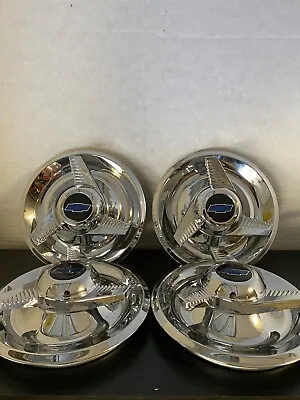 (4) 3 Bar Fluted Spinners Center Caps For Chevy Rally Wheels 7  Bbc Logo • $99.99