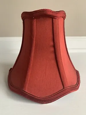 Vintage Red Satin Lined Nell Clip In Lamp Shade 5.5”x6” • $16.50