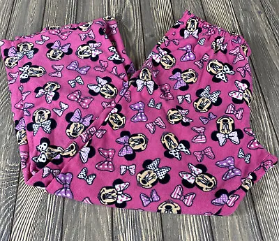 Disney Pink Minnie Mouse Fleece Pajama Pants Size Large 11 13  • $11.99