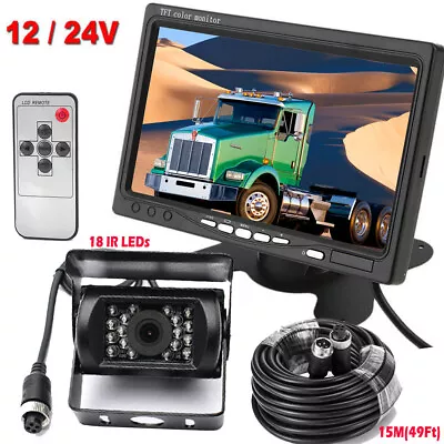 Heavy Duty Backup Camera 7  Monitor Rear View Reverse Kit For Truck Caravan Bus • $66.99