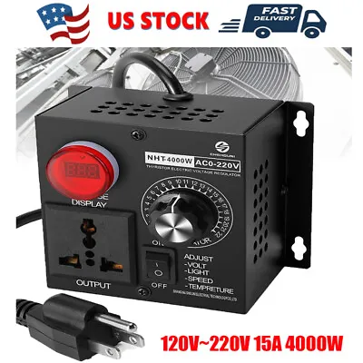 Electric Motor Variable Speed Controller - 120V~220V 15A 4000W AC Motor Speed US • $30.98