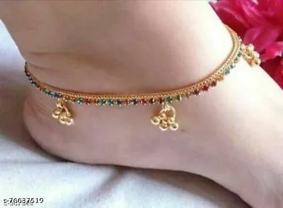 Indian Traditional Gold Plated Stylish Anklet For Women And Girl Paayal Anklet • $33.43