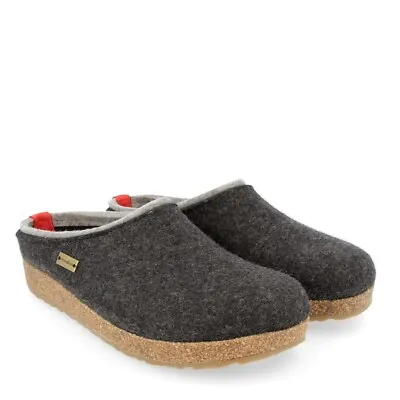 Haflinger Kris Graphit Wool Felt Men's Women's Slippers Clogs Graphite • £104.26