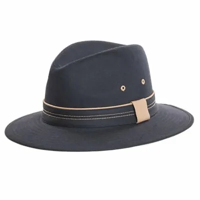 Cotton Fedora Panama Sun Hat Mens Womens Summer Trilby Cap Wide Brim Holiday • £16.50