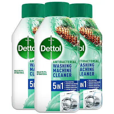 Dettol Original Washing Machine Cleaner Antibacterial Limescale Remover 250ml X3 • £15.48