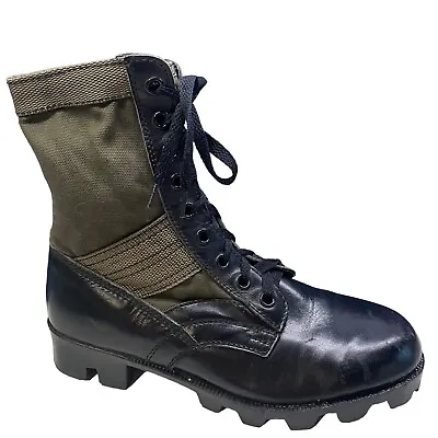 Military Style Combat Boots Women/Men Olive Green Black Size 9/7 • $32.10