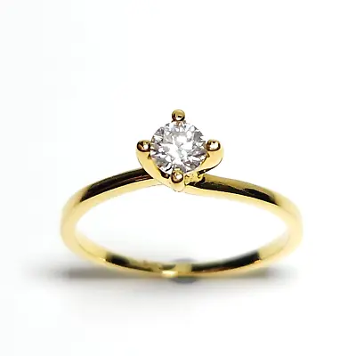 Diamond Solitaire Ring 0.27ct Natural Diamond 14k Solid Gold Size 5 • $419