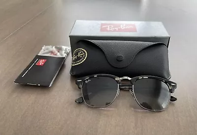 Ray-Ban RB3016 CLUBMASTER 133671 Gray Havana Dark Grey Lens 51-21-145 BRAND NEW • $105