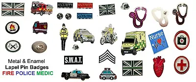 £4.49 • Buy Police Fire NHS Medical Lapel Pin Badges.  Metal & Enamel, Sent On Gift Card