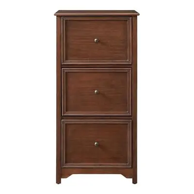 Home Decorators File Cabinet 10.5 Hx44.69 W Solid Wood Frame Walnut W/ 3-Drawer • $237.57