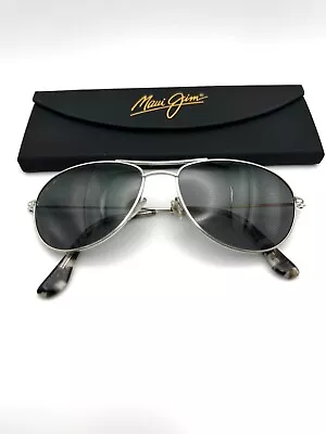 Maui Jim BABY BEACH Gray Polarized Silver Aviator Sunglasses GS245-17 $319 • $19