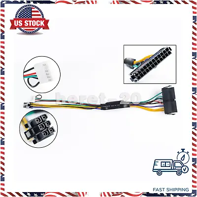 12  ATX Main 24-Pin To 6-Pin PSU Power Adapter Cable 18AWG HP Elite 8000 Z240 US • $8.87