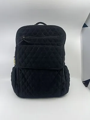 Vera Bradley Quilted Charcoal Black With Gold Hardware Backpack Grannycore • $45