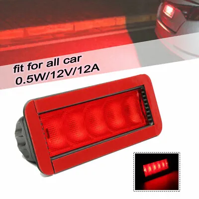 Universal Car 5LED Warning 12V Rear High Mount Third 3RD Brake Stop Tail Light • $15.02