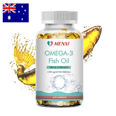 Omega 3 Fish Oil Capsules 2500Mg Odourless 3X Strength For General Wellbeing • $21.88