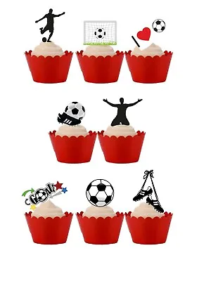 22 STAND UP Football Sport Edible Wafer Paper Cupcake Cake Toppers Decorations • £2.49