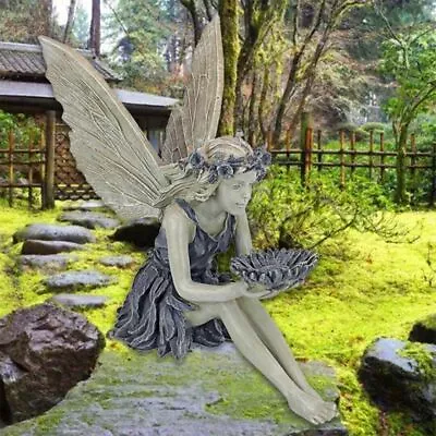 £11.28 • Buy Garden Sitting Fairy Statue Ornaments Resin Craft Landscaping  Figurine Decor