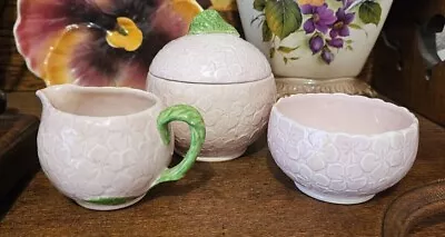 Vintage Falcon Ware 3 Piece Creamer Sugar Bowl And Jam Bowl Set/pale Pink • $40