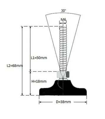 £10.90 • Buy Leveling Machine Feet M6 M8 M10 M12 M16 Screw In Height Tilting Feet Adjustable 