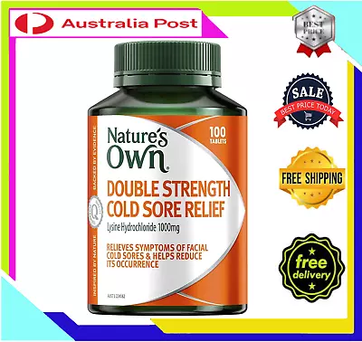 Nature's Own Double Strength Cold Sore Relief 100 Tablets L-Lysine Natures • $25.91